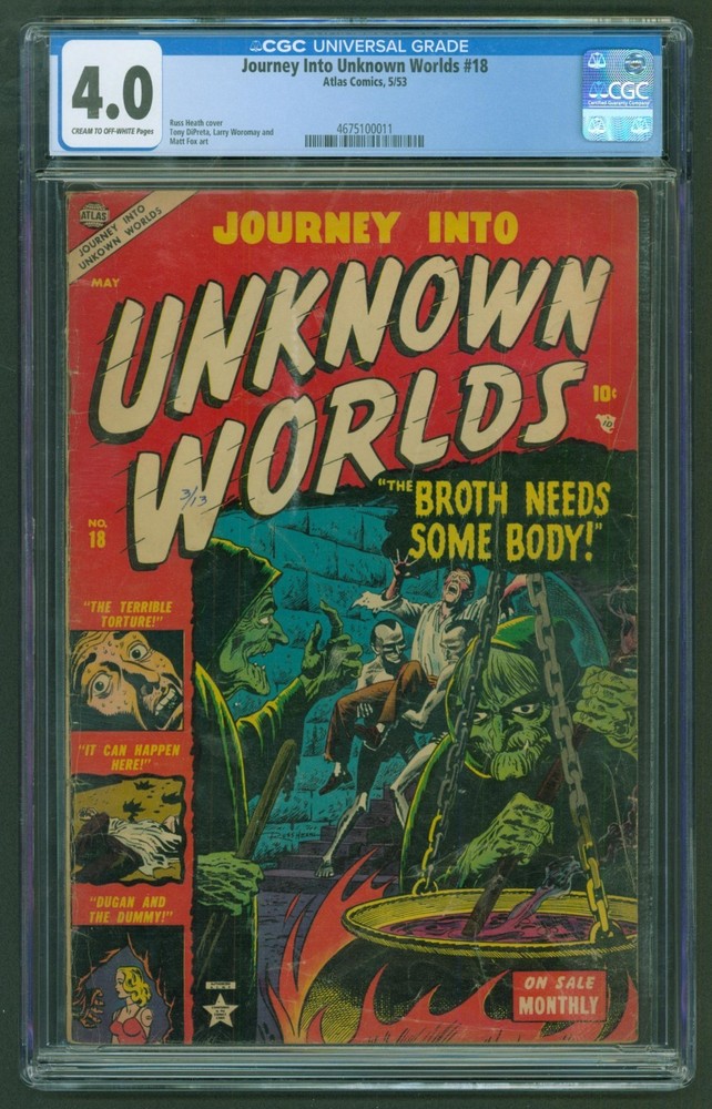 Journey into Unknown Worlds #18 (1953) CGC 4.0 Russ Heath Cover [Atlas] SA