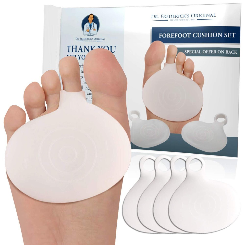 Dr Frederick's Original Metatarsal Pads 4-Pack Ball of Foot Cushions for Pain Relief