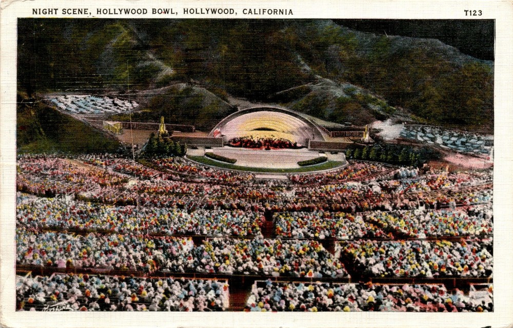 HOLLYWOOD BOWL, HOLLYWOOD, CALIFORNIA, T123 Fri., Postcard