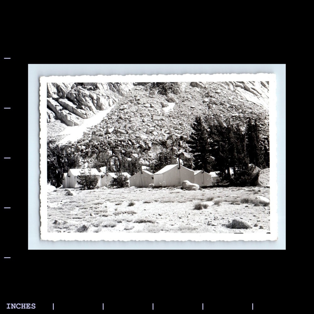 Old Vintage Photo CAMPING TENTS MOUNTAIN LANDSCAPE