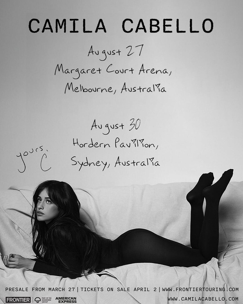Camila Cabello Australian Tour 2024 Live Shows Poster No Frame