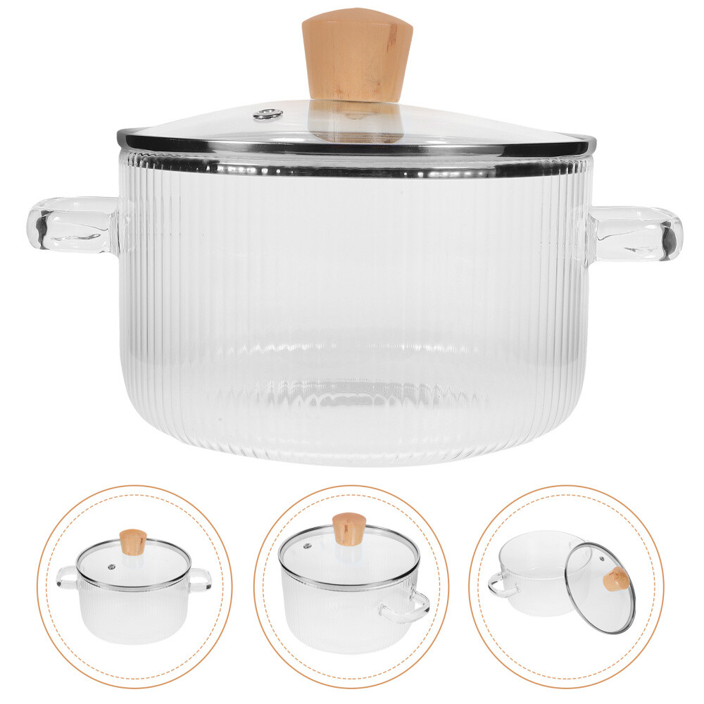 Kitchen Cookware Glass Saucepan Pasta Pot Chicken Stew Food Baby