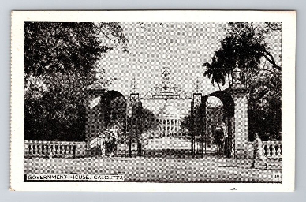 Calcutta India, Government House, Vintage Postcard