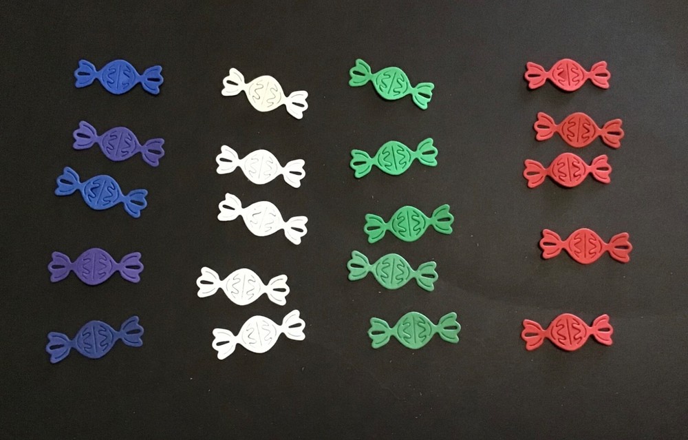 CANDY Die Cut Embellishments 20 pcs  Choose Color 5/8” x 1-1/2”