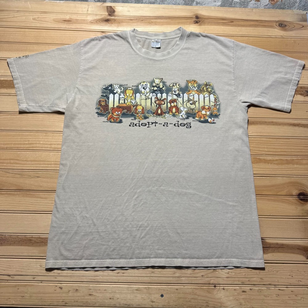 Crazy Shirts Adopt-A-Dog Pets Double Sided Kona Coffee Dyed Hawaiian T-Shirt XL