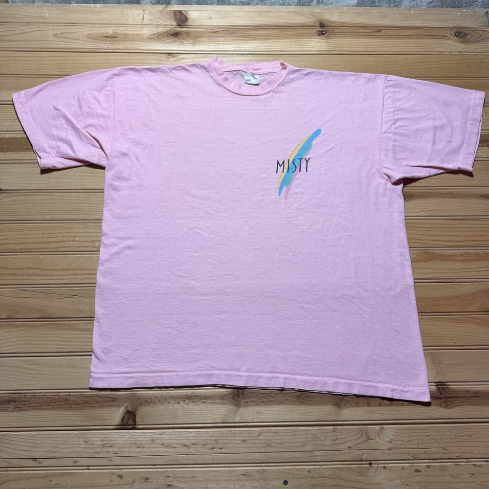 Vintage 90s Misty Slim Cigarettes Tobacco Rainbow Promo Graphic T-Shirt - XXL
