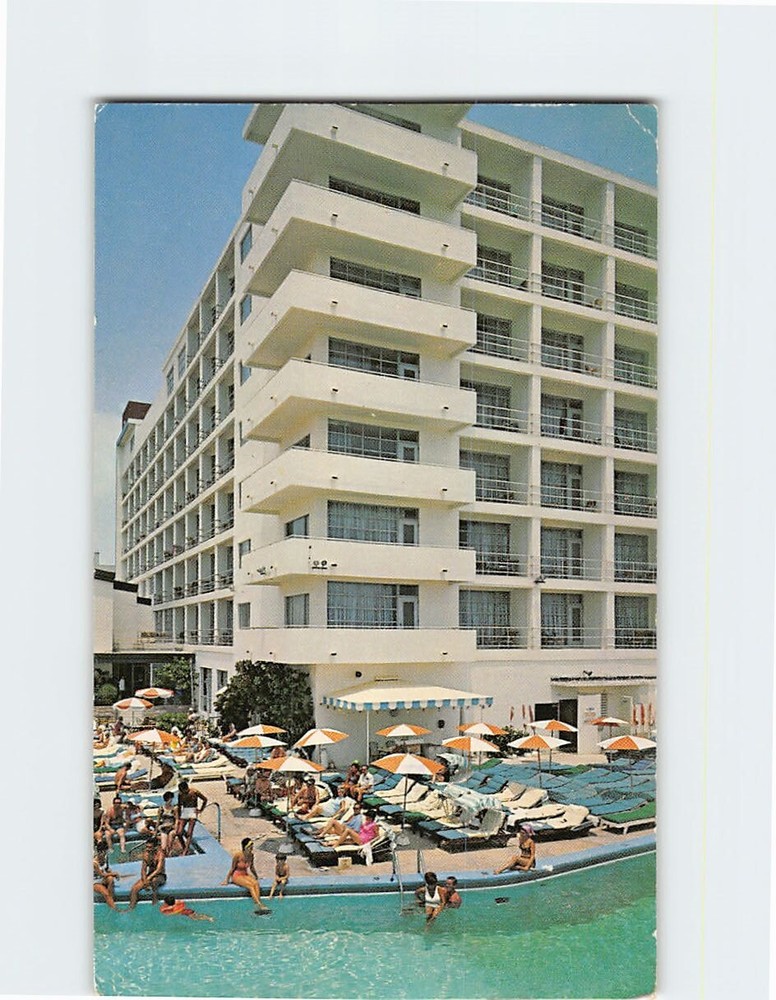 Postcard Pool View Hotel Lucerne Miami Beach Florida USA