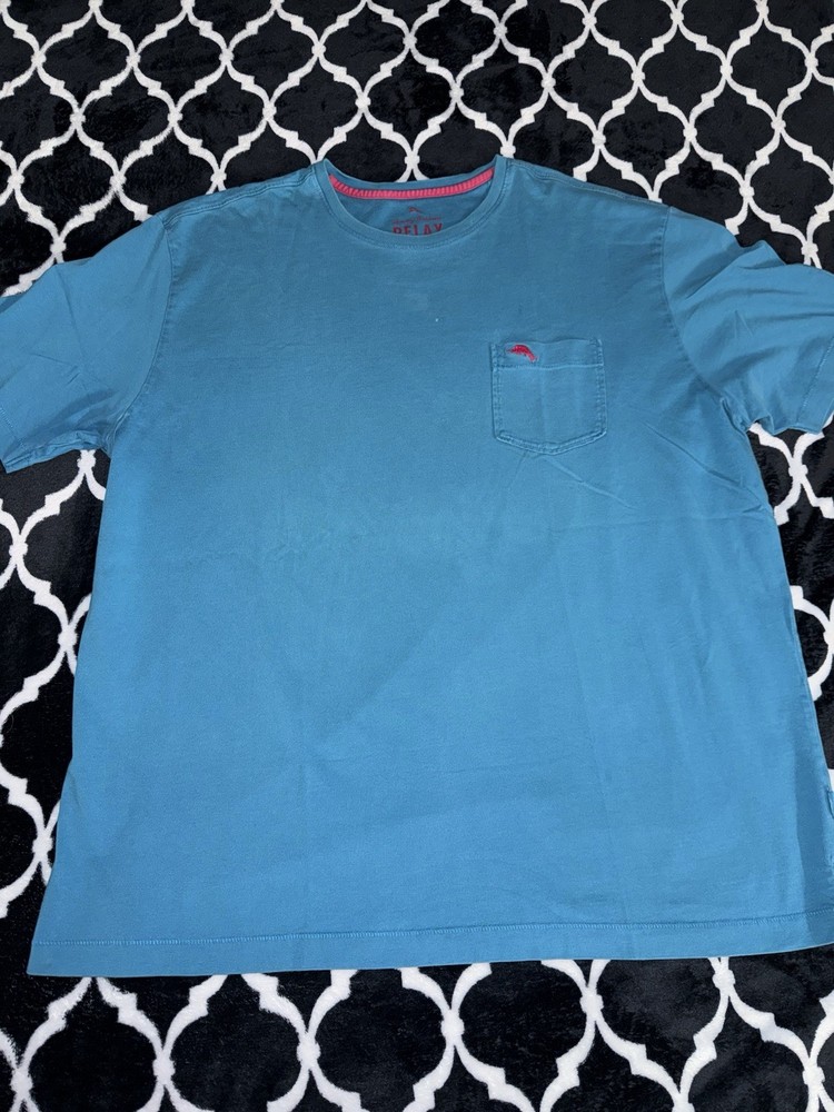 Tommy Bahama Relax T-Shirt Mens Size XL Blue Short Sleeve Pocket