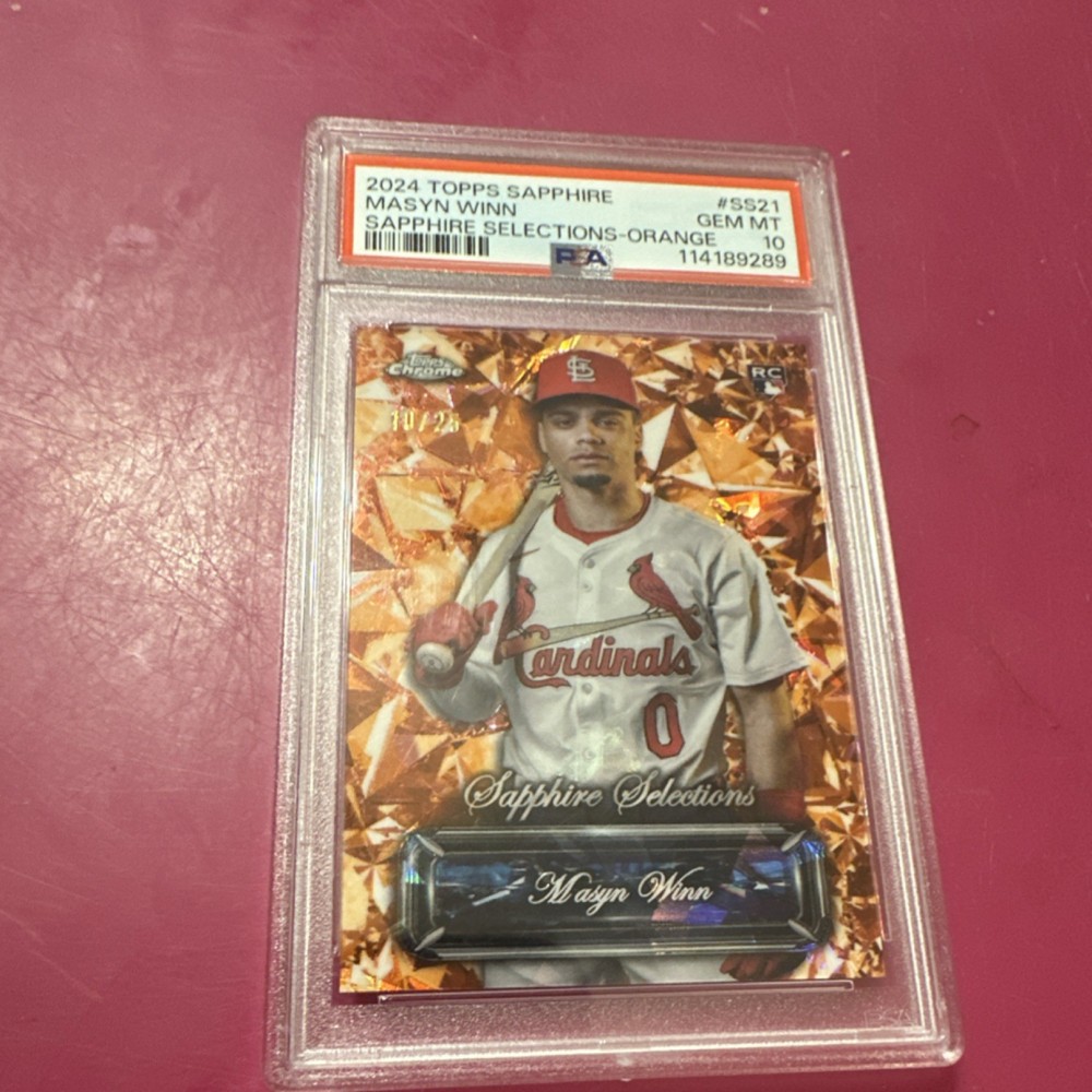 Topps Chrome Sapphire Orange /25 Masyn Winn RC PSA 10 SS-21 Cardinals