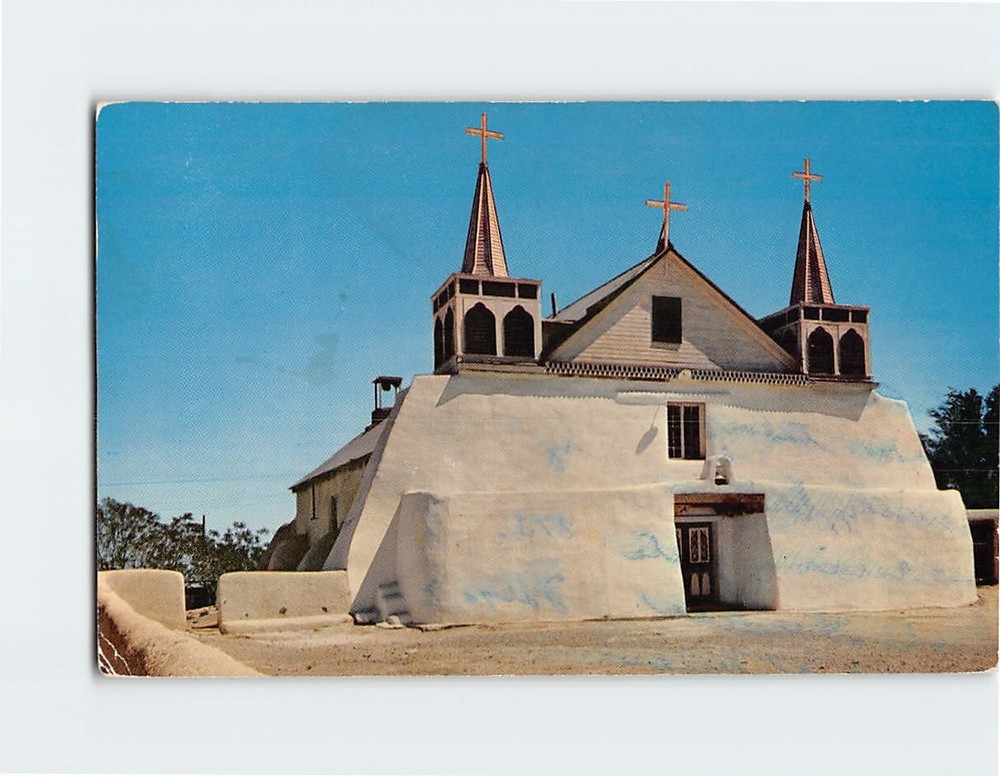 Postcard Isleta Mission On Isleta Indian Reservation NM USA