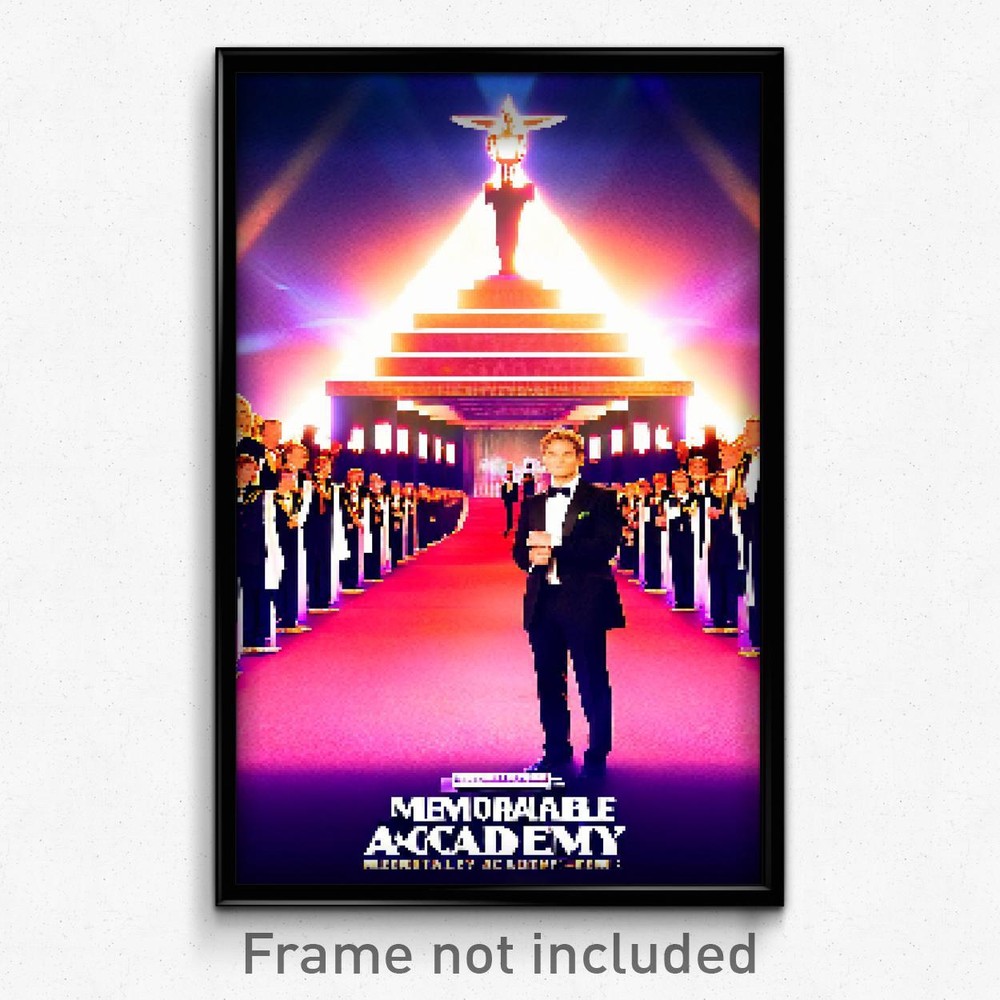 8 Bit Psychedelic Pixel Art Poster - Memorable Academy Trippy Video Game Print