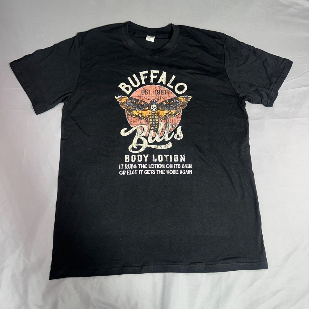 Buffalo Bills Body Lotion T-Shirt Olive Green Large Silence Of The Lambs