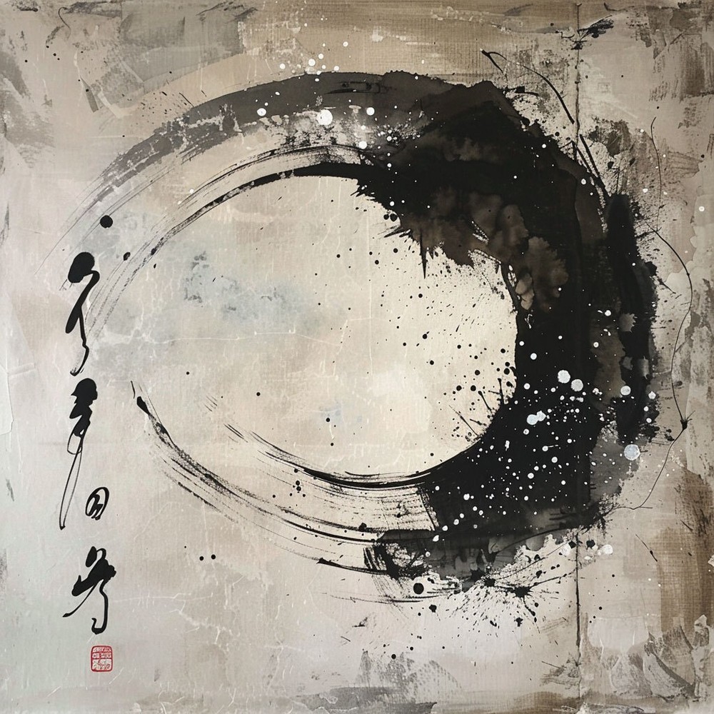 original Hand-Painted Texture Oil Painting on Canvas Abstract wall china tai ji