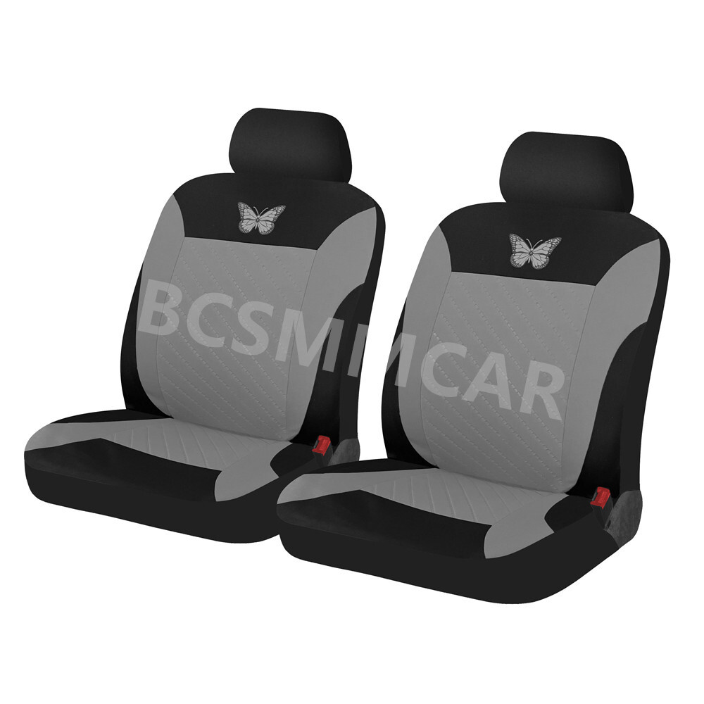 Front 2 Seat Covers Car Seat Cushions Black/Gray Protective Pad Auto Accessories