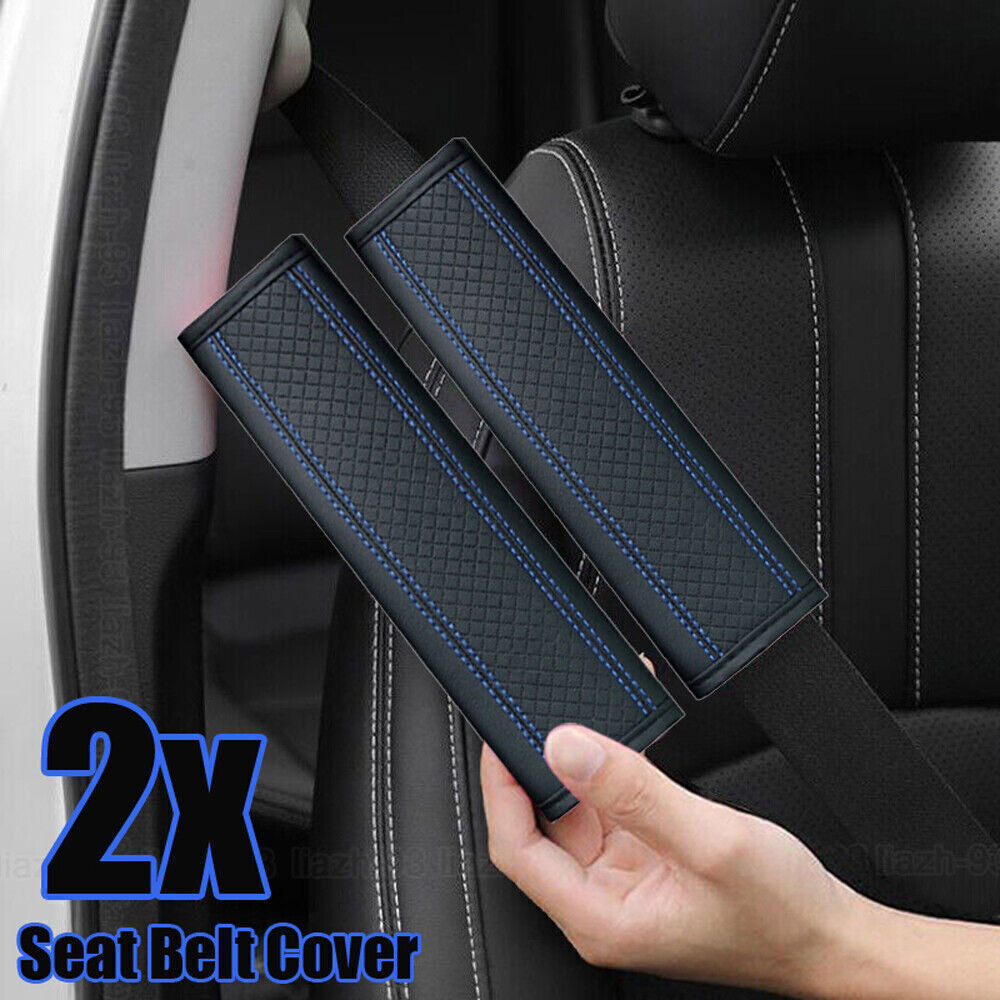 2x Blue Car Accessories Seat Belt Cover Shoulder Pad Strap Protector Universal