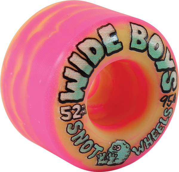 SNOT WIDE BOYS 52MM 95A YEL/PINK SWIRL WHEELS SET