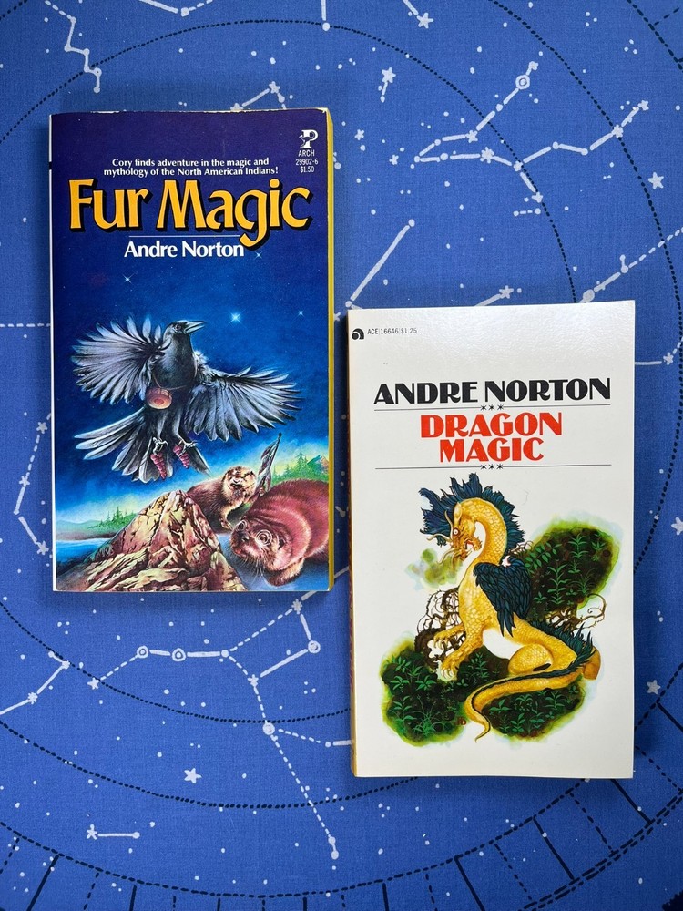 Fur Magic & Dragon Magic- Andre Norton (Magic Books Series 3+4) Pocket/Ace VG+