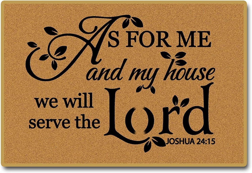 Door mat Outdoor Entrance As for me and My House We Will Serve The Funny Doormat