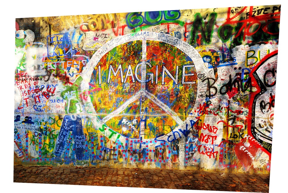 A0 imagine john  canvas print street art australia wall decor huge graffiti