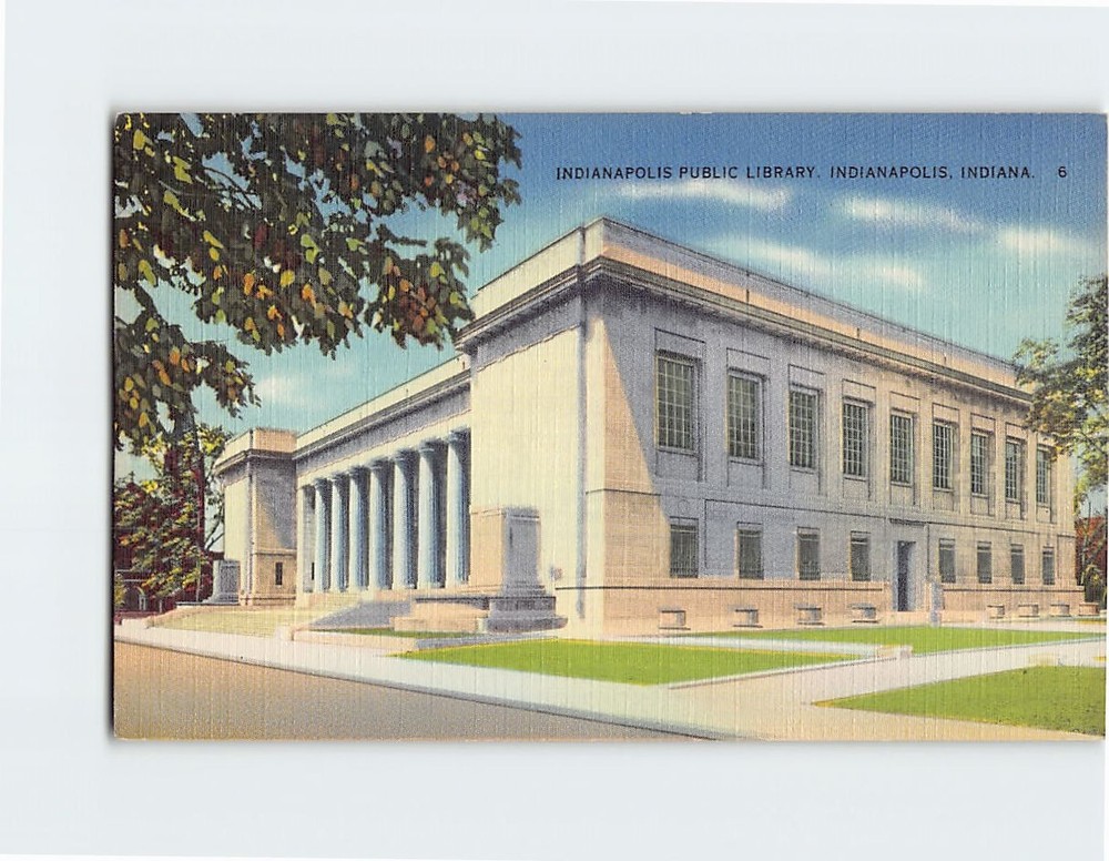 Postcard Indianapolis Public Library Indianapolis Indiana USA