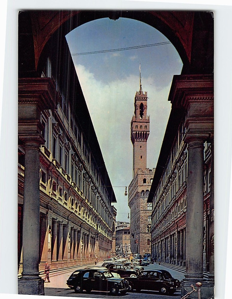 Postcard Portici degli Uffizi Florence Italy