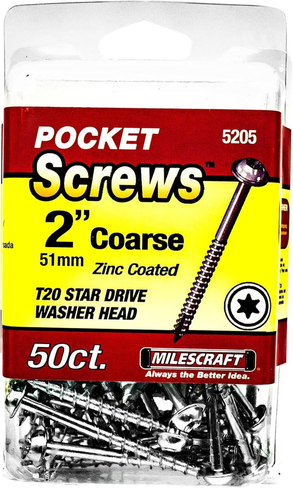 Milescraft 5205 #7 x 1 Wood Pocket Hole Screws 50-Pack