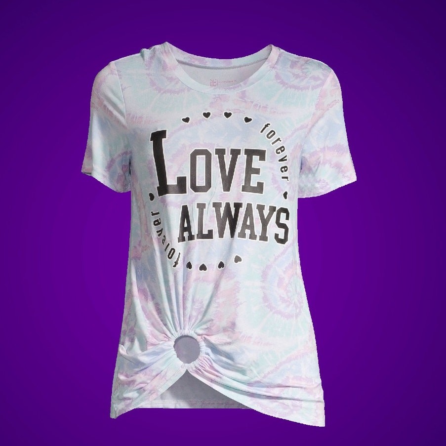 No Boundaries Pastel Tie Dye Juniors' O-Ring T-Shirt with Short Sleeves