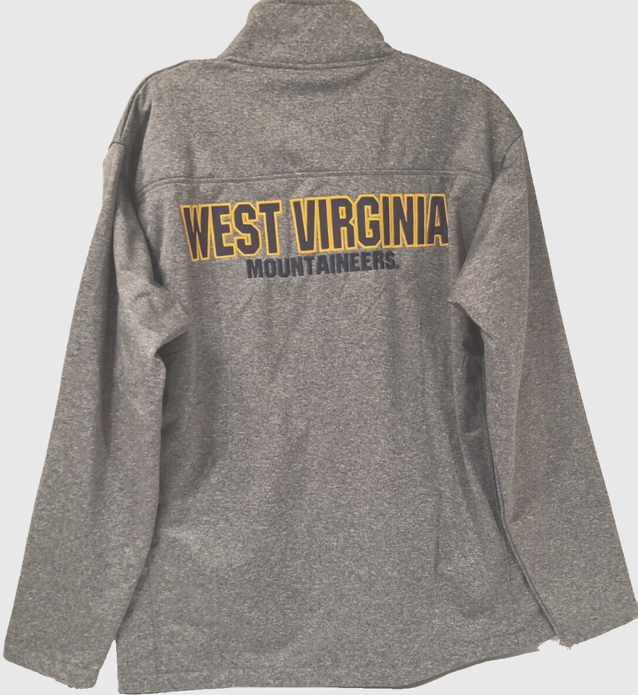 Vintage 90s WVU Mountaineers Big 12 Full Zip Gray NCAA Jacket Size L