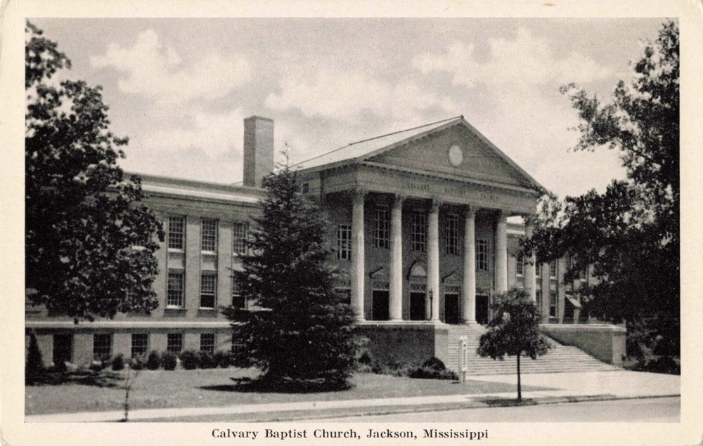 Calvary Baptist Church Jackson Mississippi MS c1940 Postcard