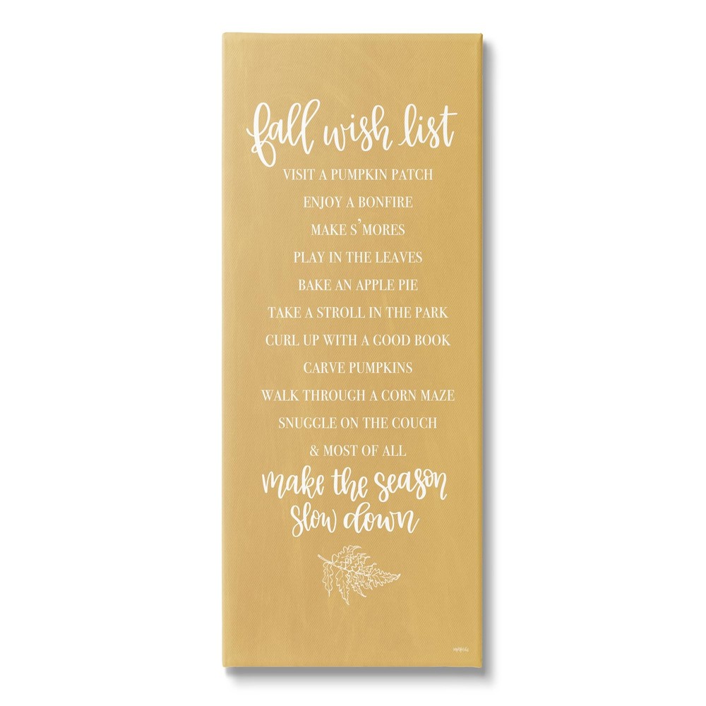 Tan Fall Wish List Canvas Wall Art Design by Imperfect Dust