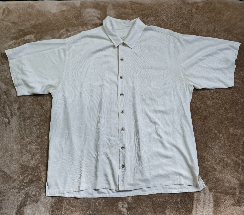 White Joseph & Feiss 100% Silk Button Down Size 2XLT
