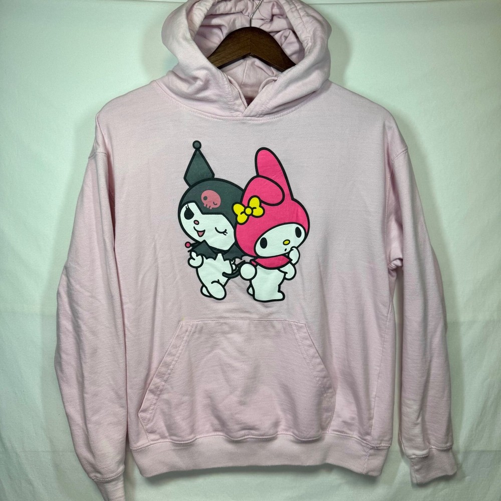 Sanrio My Melody Kuromi Graphic Hoodie Pullover Sweatshirt Pink Sz Medium