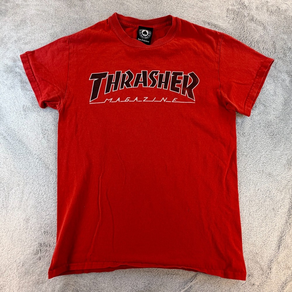 Thrasher Magazine Logo T-Shirt Mens Small Red Skate Graphic Tee