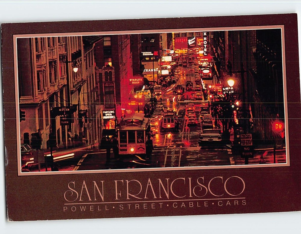 Postcard Cable Cars Powell Street San Francisco California USA