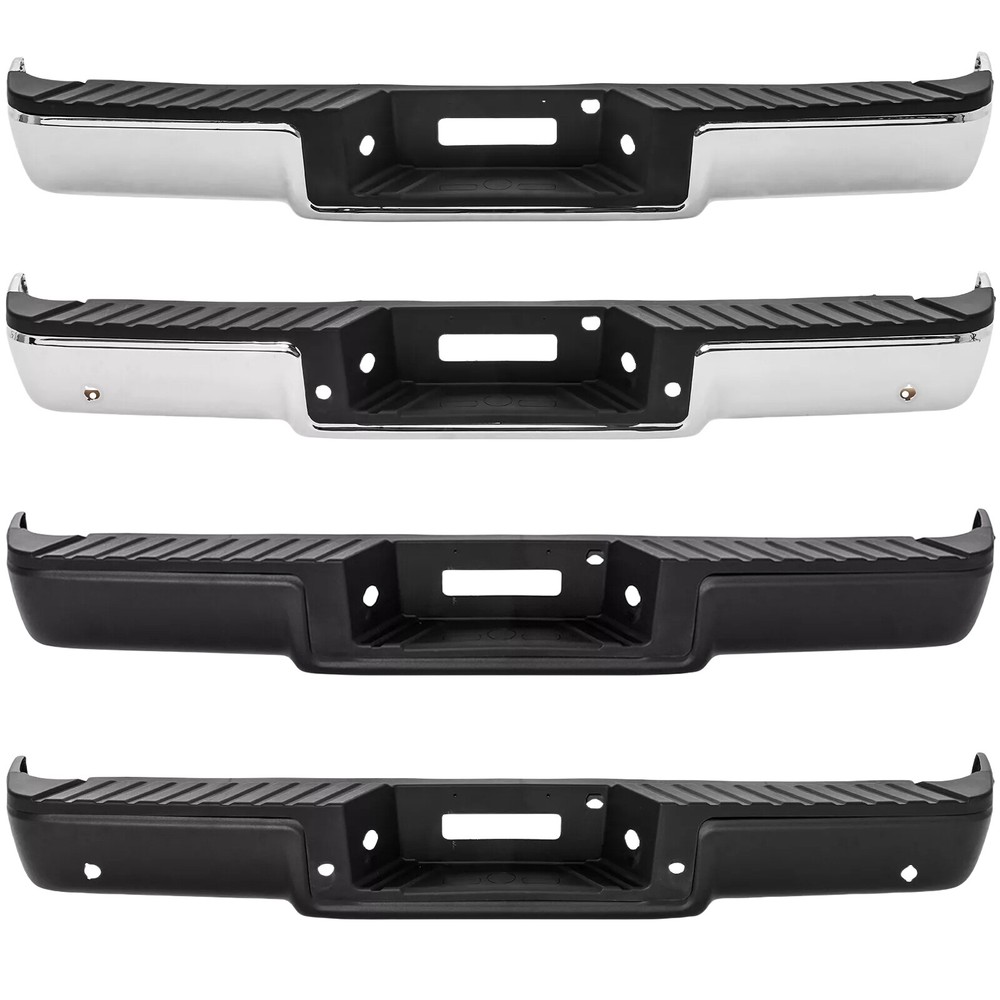 Chrome/Black Rear Steel Bumper Assembly For 2006 2007 2008 Ford F150 Complete