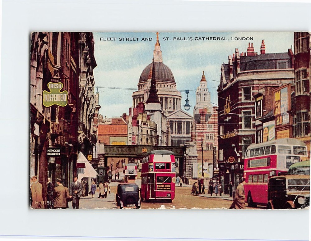 Postcard Fleet Street & St. Paul's Cathedral London England