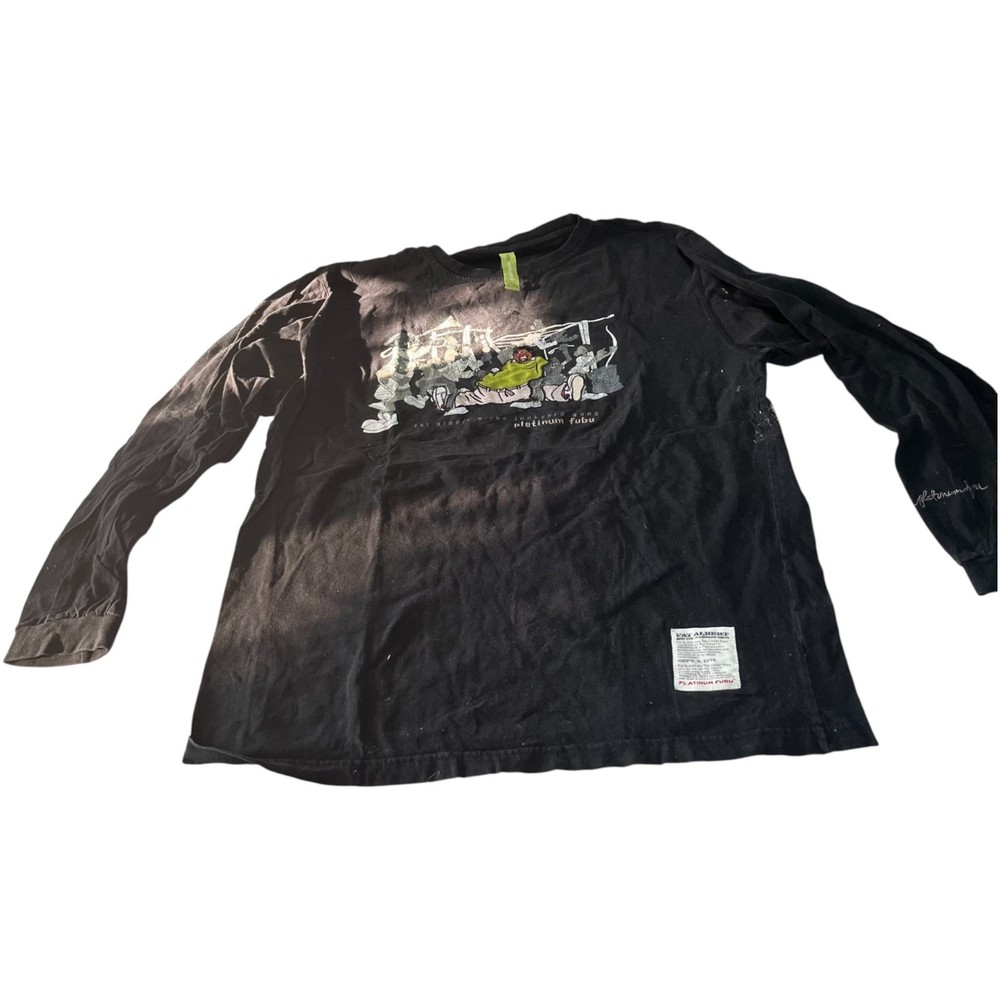 VTG RARE Platinum Fubu Long Sleeve T Shirt Sz L Y2K Fat Albert Junkyard Gang
