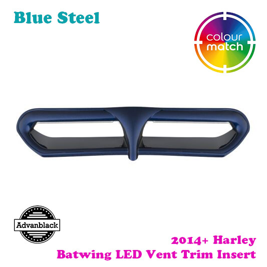 Blue Steel Batwing LED Vent Trim Insert fit 14+ Harley Touring