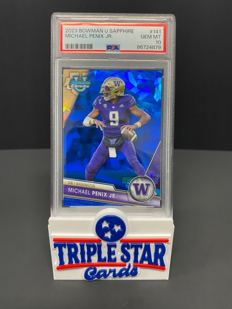 2023 Bowman U Chrome Sapphire Michael Penix Jr #141 PSA 10 Huskies Falcons