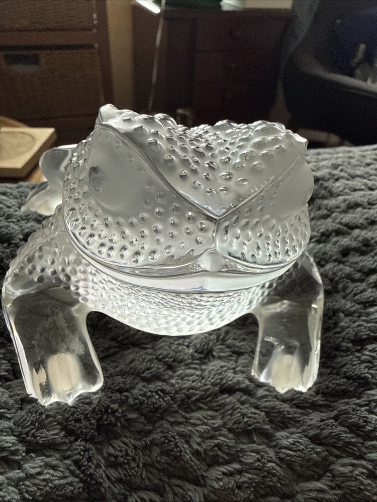 Lalique Gregoire Crystal Frog figurine paperweight