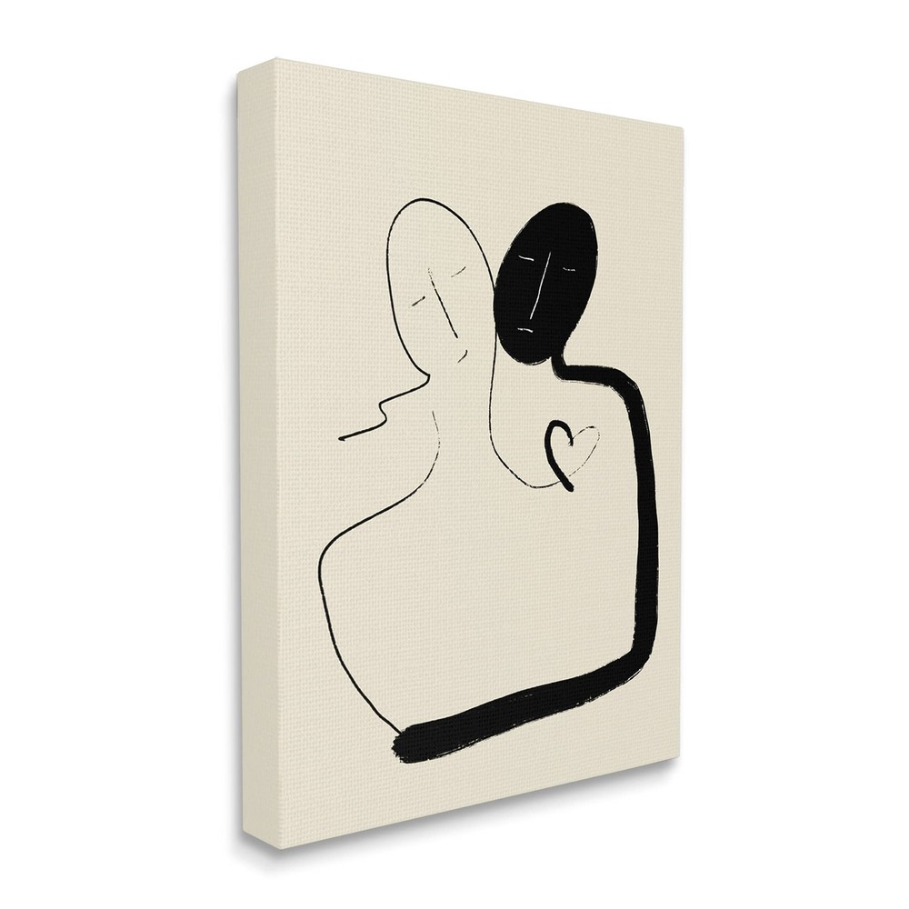 Together Romantic Couple Embrace Modern Minimal Linework, Designed by Atelier...