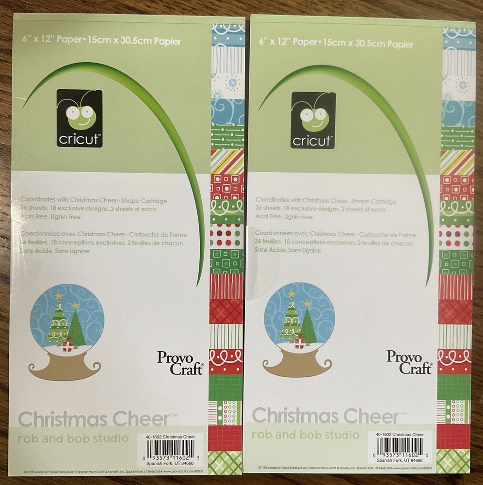 Cricut Provo Craft 6” X 12” Paper-Christmas Cheer-2 Packages