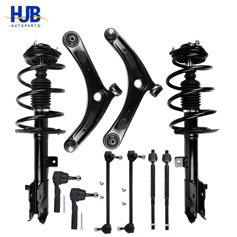 Front Struts Lower Control Arms Tie Rods Sway Bars for 2009 - 2012 Dodge Caliber