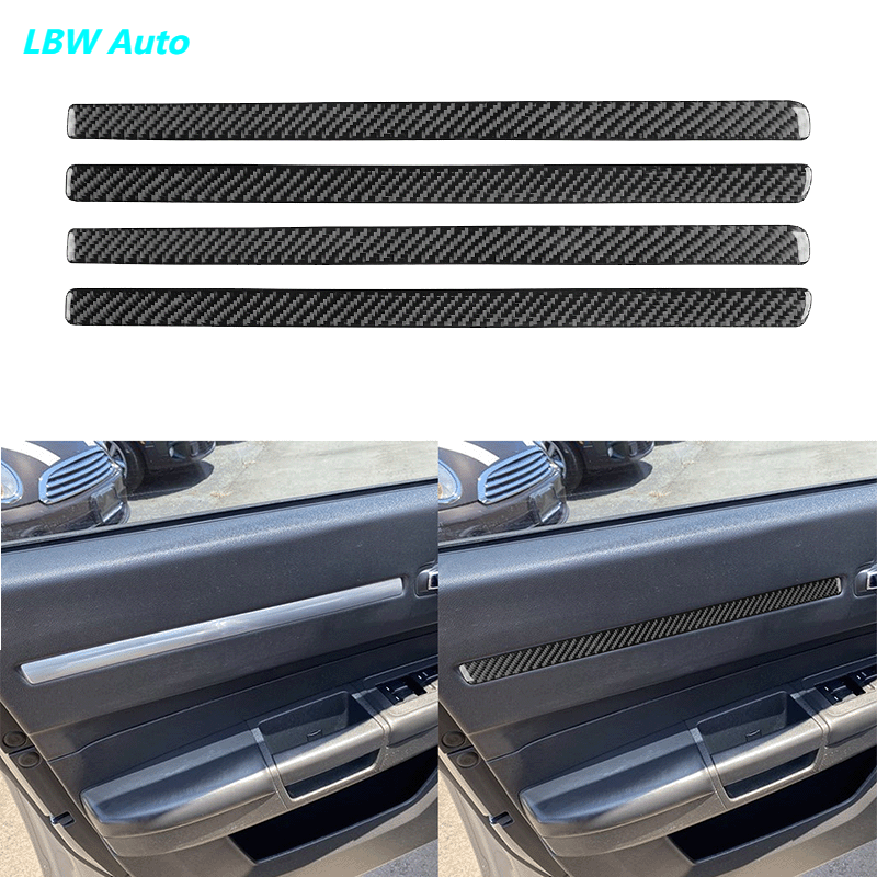 4Pcs Real Carbon Fiber Interior Door Cover Trim for Dodge Magnum Charger 2008-10