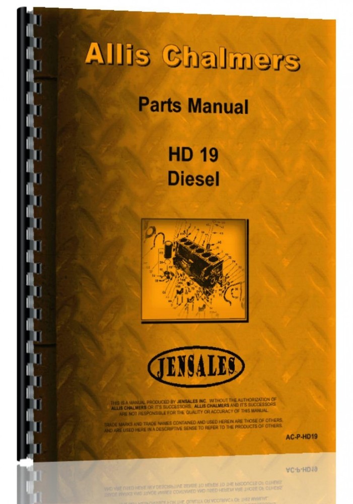 Allis Chalmers HD19 Crawler Parts Manual AC-P-HD19 for HD19F DH19G HD19H Models