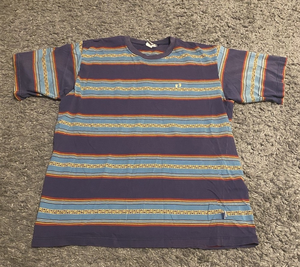 Vintage 80s Hang Ten T-Shirt Men's Large Retro Surf Skate Stripe USA MADE