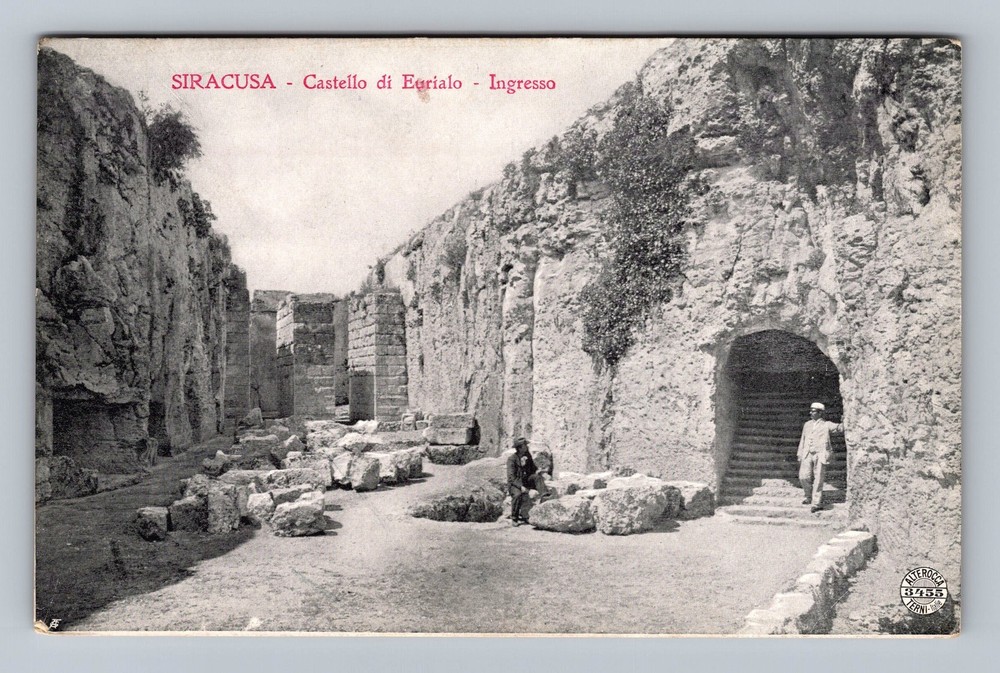 Italy- Syracuse Euryalus Castle Entrance Old Postal Card View Vintage Postcard
