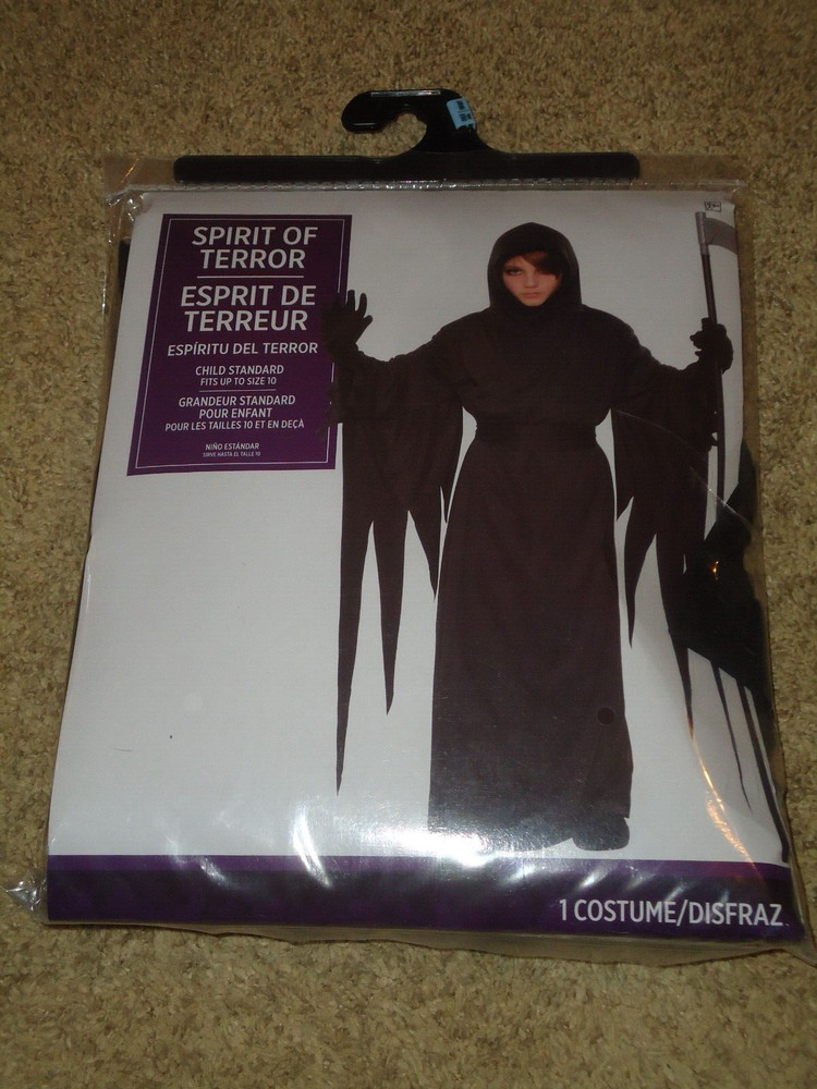 Costume, Unisex, Spirit of Terror Hooded Robe, Child Fits up to Size 10, NIP