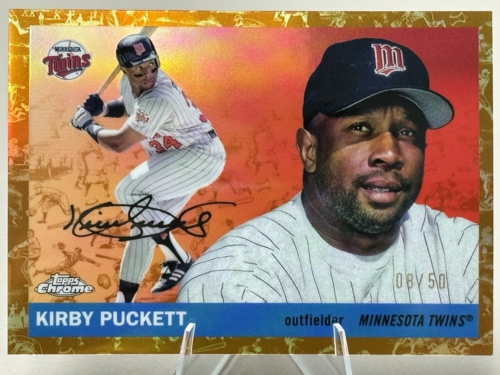 2025 Topps Chrome Platinum Anniversary Kirby Puckett Gold Refractor /50