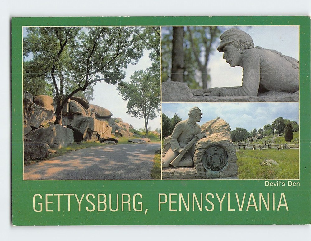 Postcard Devil's Den Gettysburg Pennsylvania USA